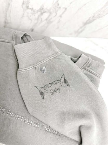 袖には個性的なペットの耳が刺繡されたtシャツ、犬猫の耳がついてい-welikecustom-MJ