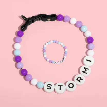 ペット名ビーズネームカラー - 同デザインブレスレット無料付属-welikecustom-MJ