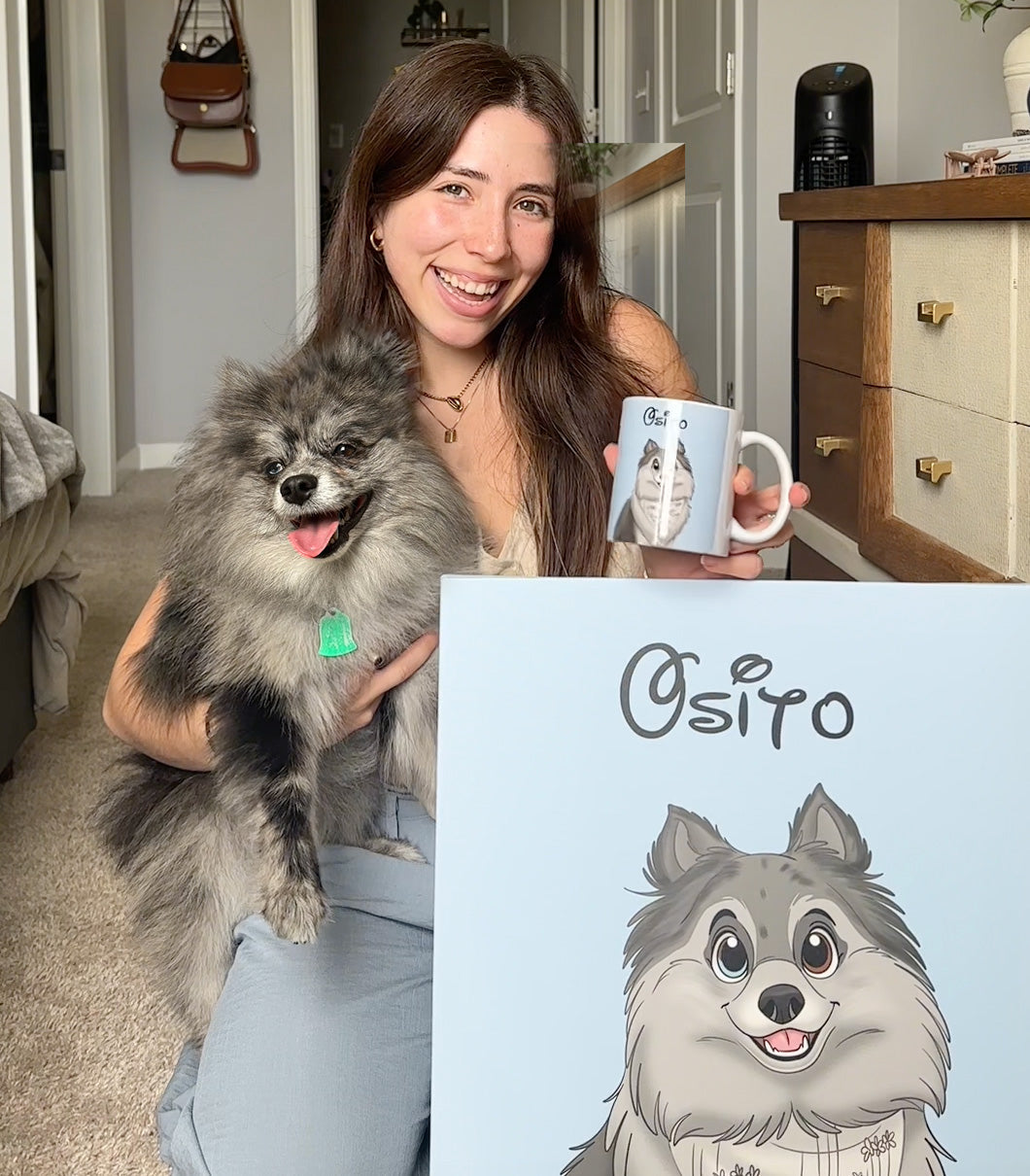 カスタム手描き漫画ペットポートレートキャンバス-welikecustom-MJ