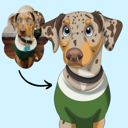 カスタム手描き漫画ペットポートレートキャンバス-welikecustom-MJ