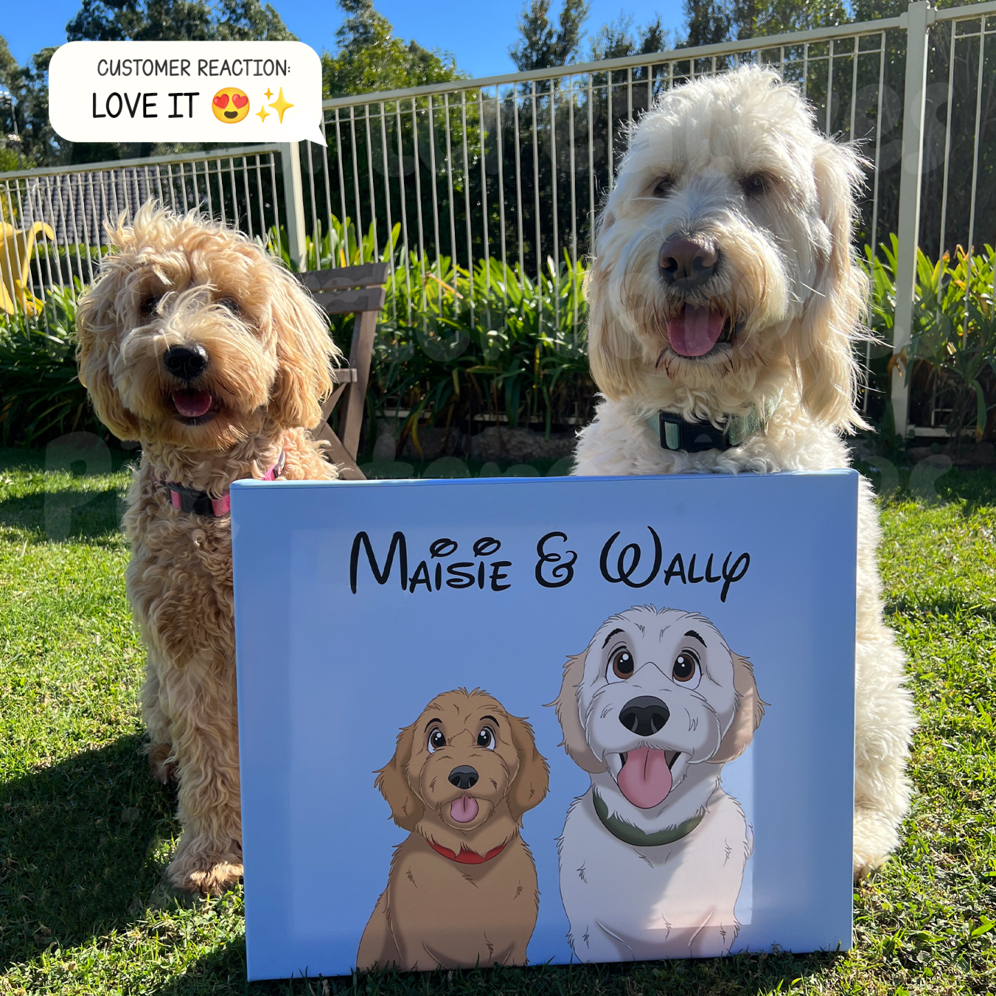 カスタム手描き漫画ペットポートレートキャンバス-welikecustom-MJ