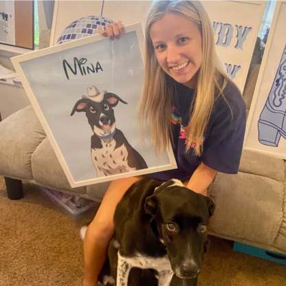 カスタム手描き漫画ペットポートレートキャンバス-welikecustom-MJ