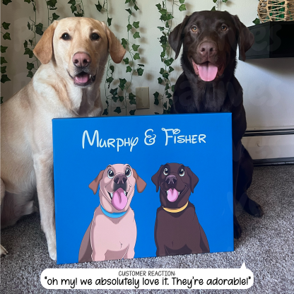 カスタム手描き漫画ペットポートレートキャンバス-welikecustom-MJ