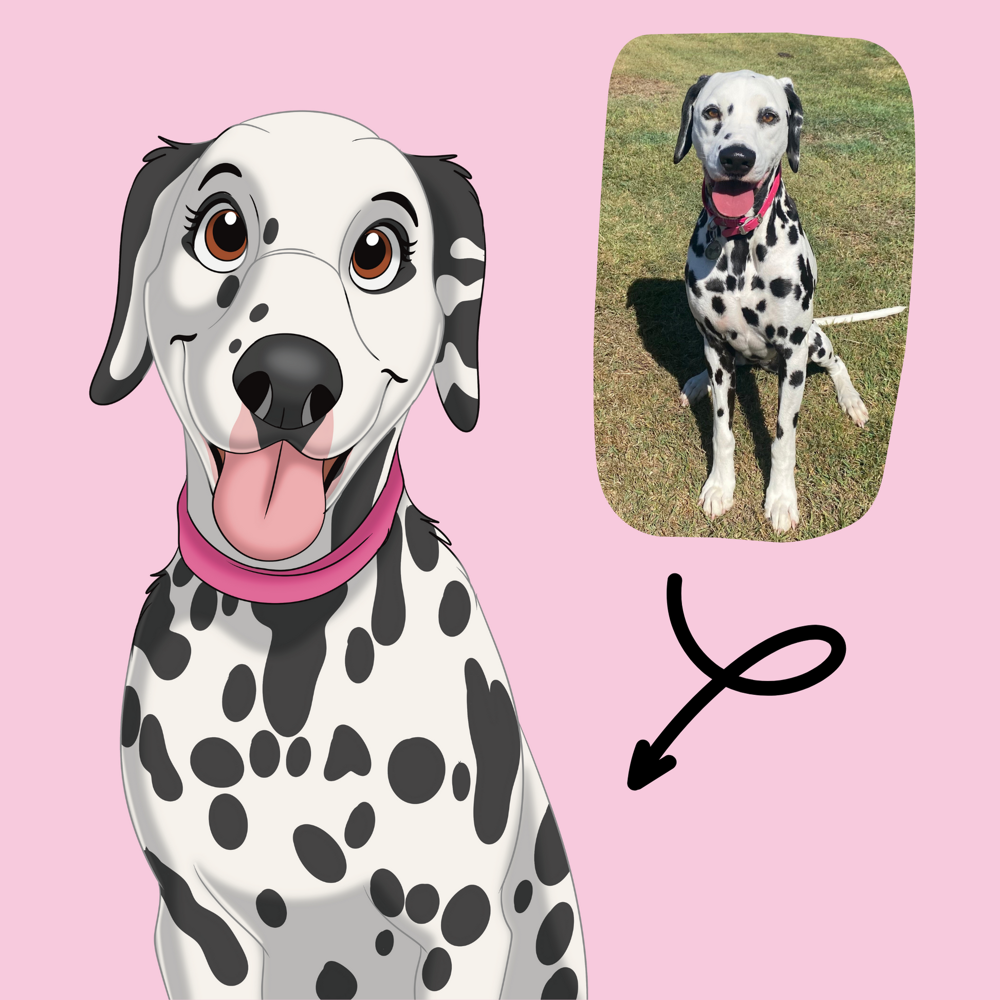 カスタム手描き漫画ペットポートレートキャンバス-welikecustom-MJ