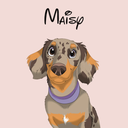 カスタム手描き漫画ペットポートレートキャンバス-welikecustom-MJ