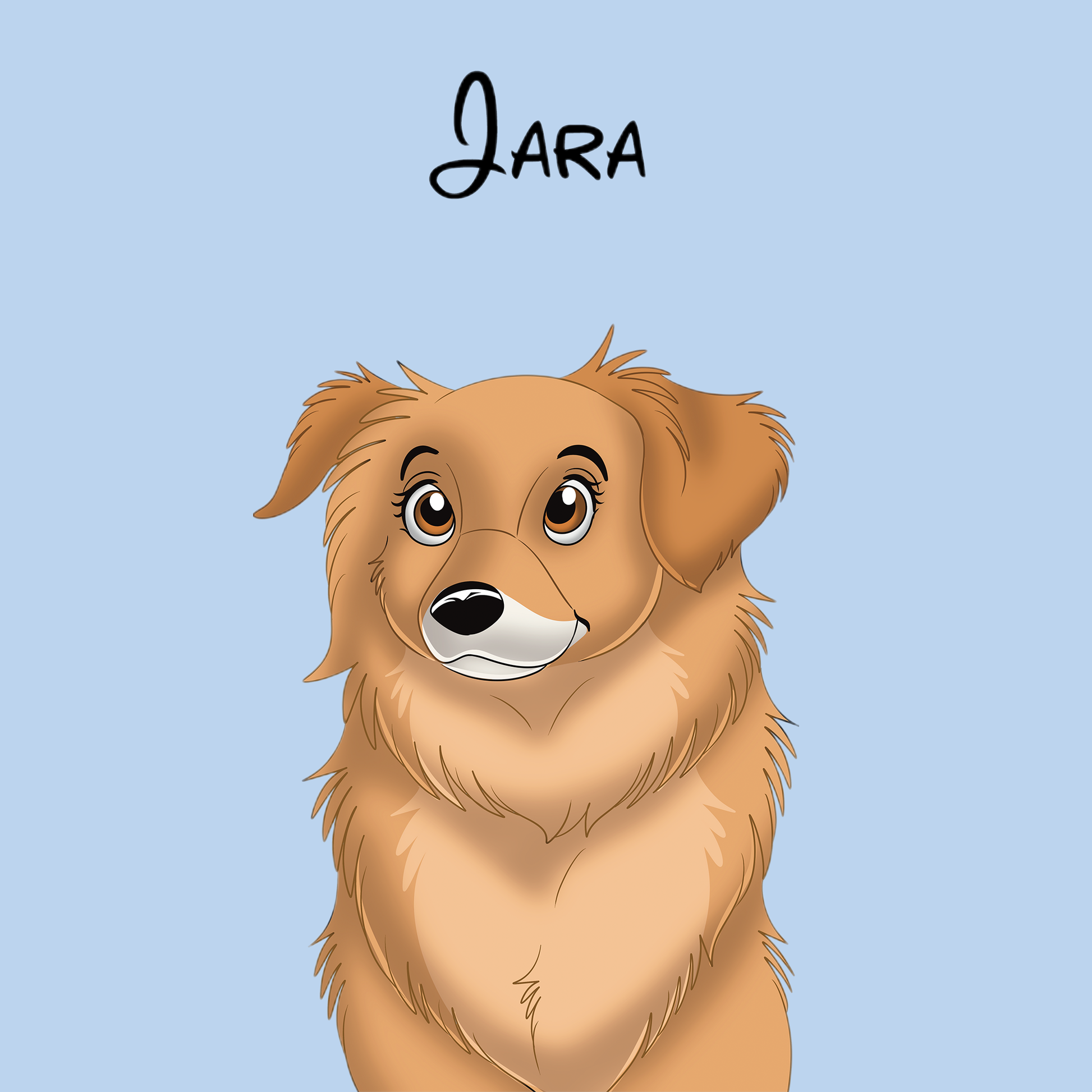 カスタム手描き漫画ペットポートレートキャンバス-welikecustom-MJ