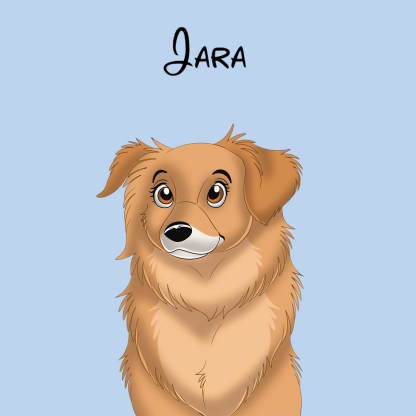 カスタム手描き漫画ペットポートレートキャンバス-welikecustom-MJ