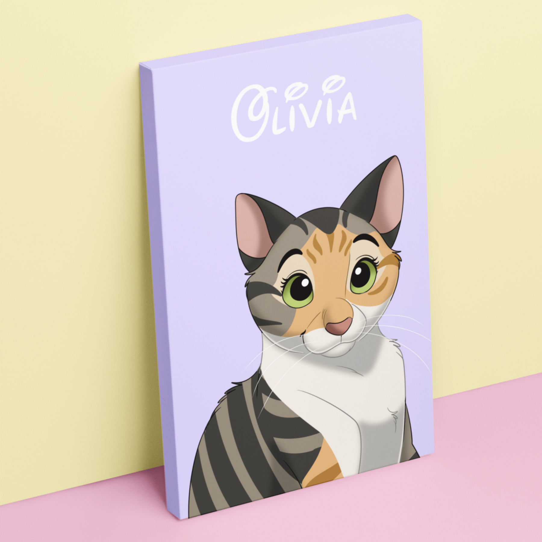 カスタム手描き漫画ペットポートレートキャンバス-welikecustom-MJ