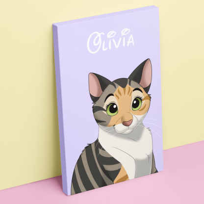 カスタム手描き漫画ペットポートレートキャンバス-welikecustom-MJ