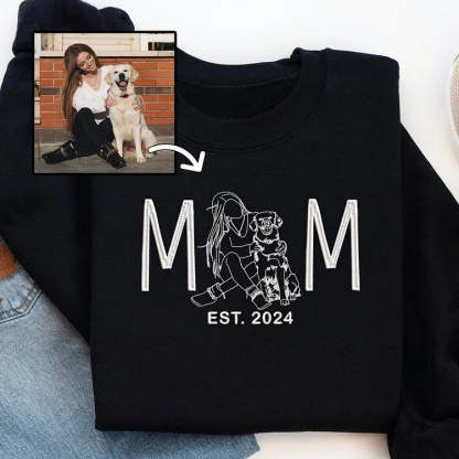 オーダーメイド ペットシルエットプリント スウェットシャツ（名前/写真入り）｜ペットとお揃いカスタムデザイン-welikecustom-MJ