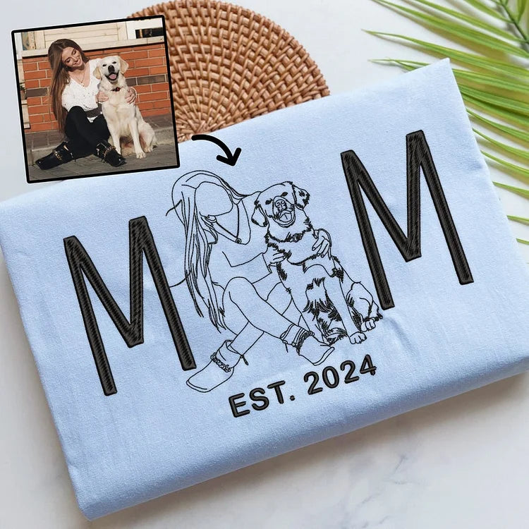 オーダーメイド ペットシルエットプリント スウェットシャツ（名前/写真入り）｜ペットとお揃いカスタムデザイン-welikecustom-MJ