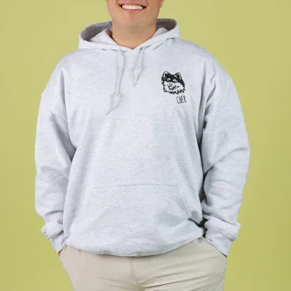 ペットの顔刺繍スウェット、Tシャツ、パーカー