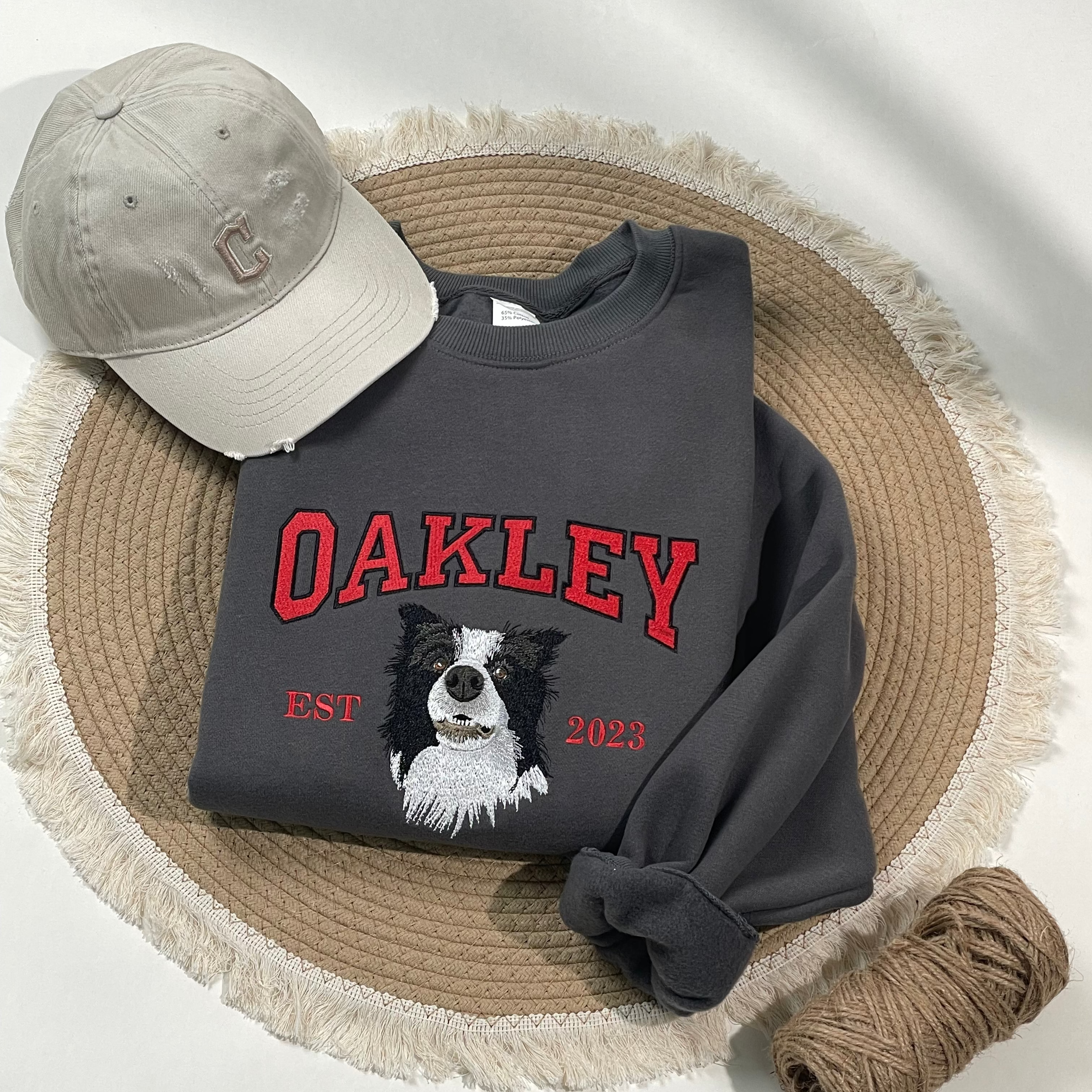 🔥Hot Sale🔥漫画風ペットの肖像画が入ったカスタム刺繍スウェットシャツ