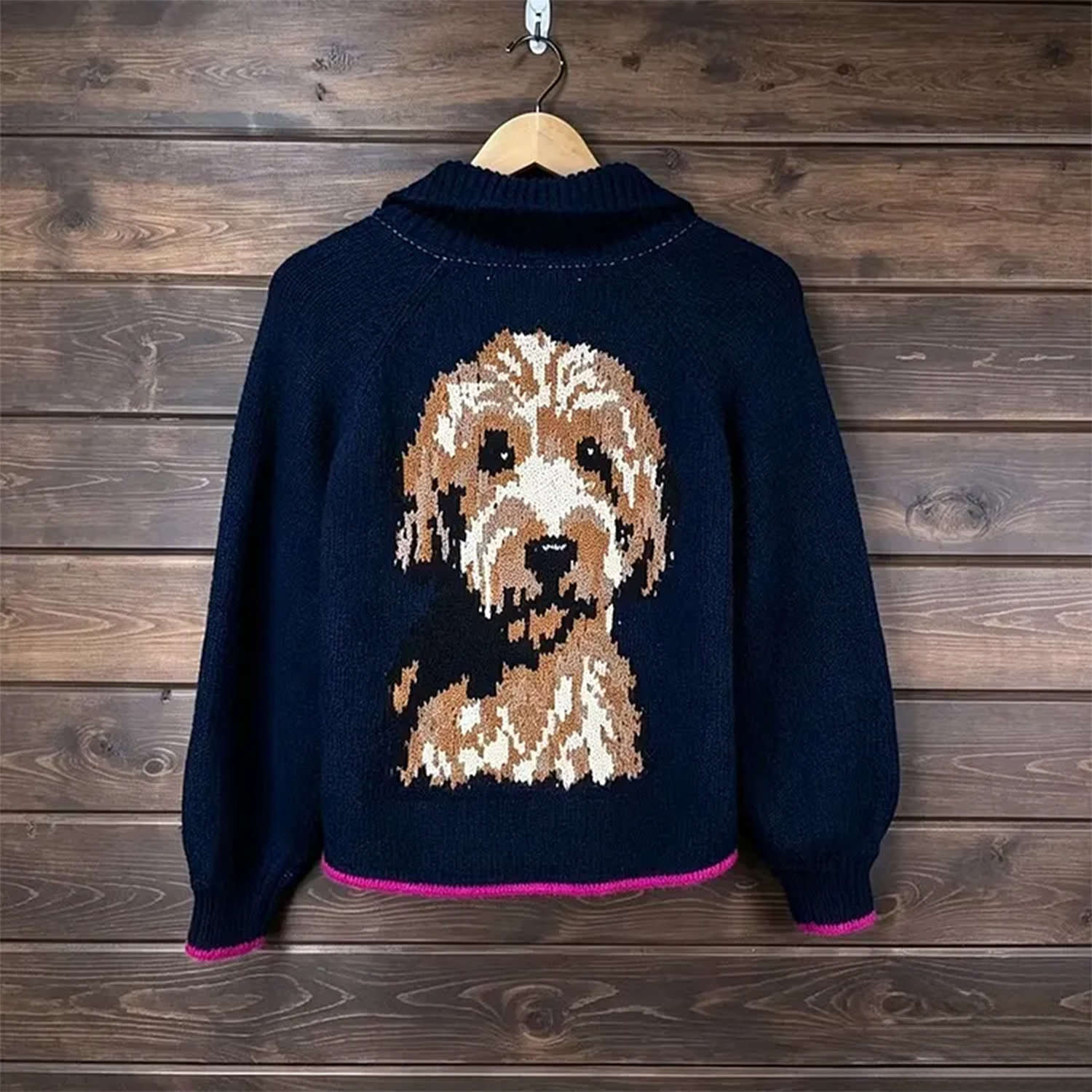 【オーダーメイド】愛犬・愛猫ポートレート ニットカーディガン ｜世界に一つだけのペット似顔絵セーター