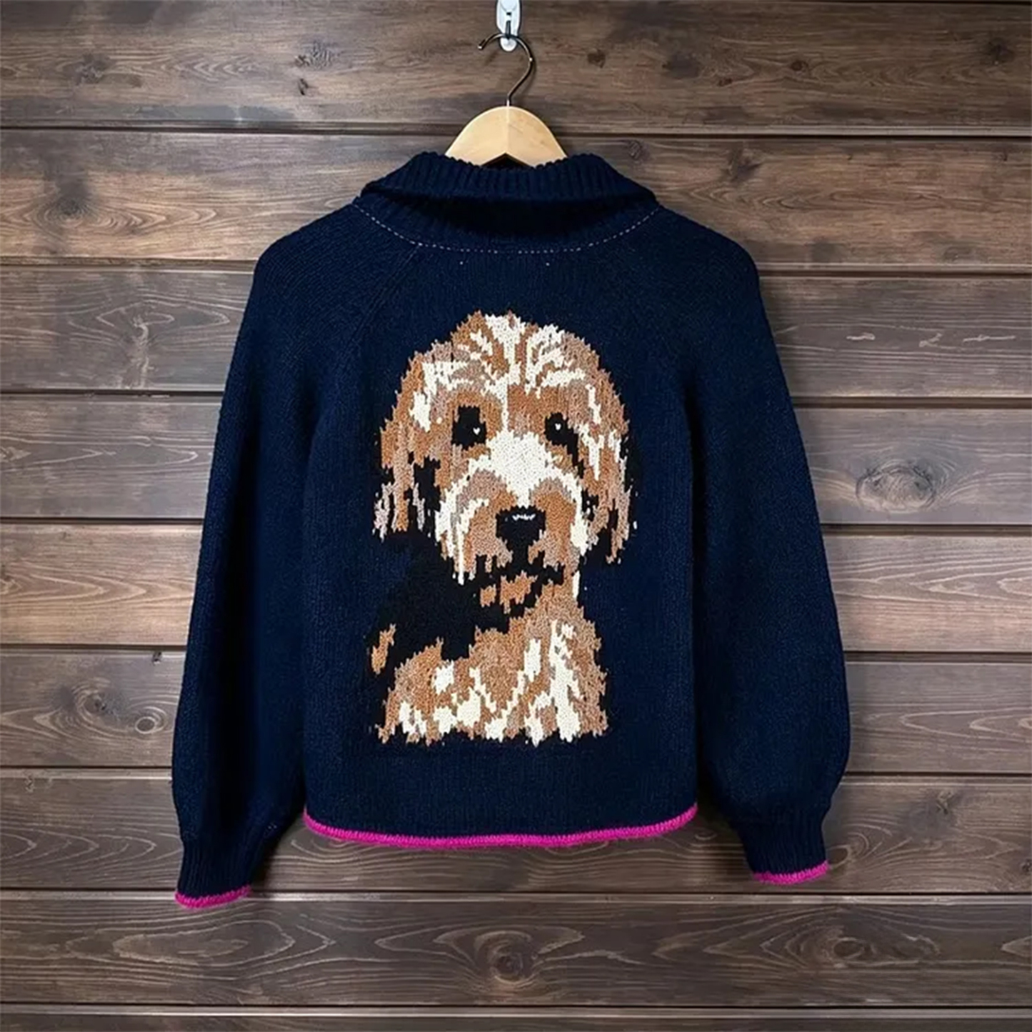 【オーダーメイド】愛犬・愛猫ポートレート ニットカーディガン ｜世界に一つだけのペット似顔絵セーター