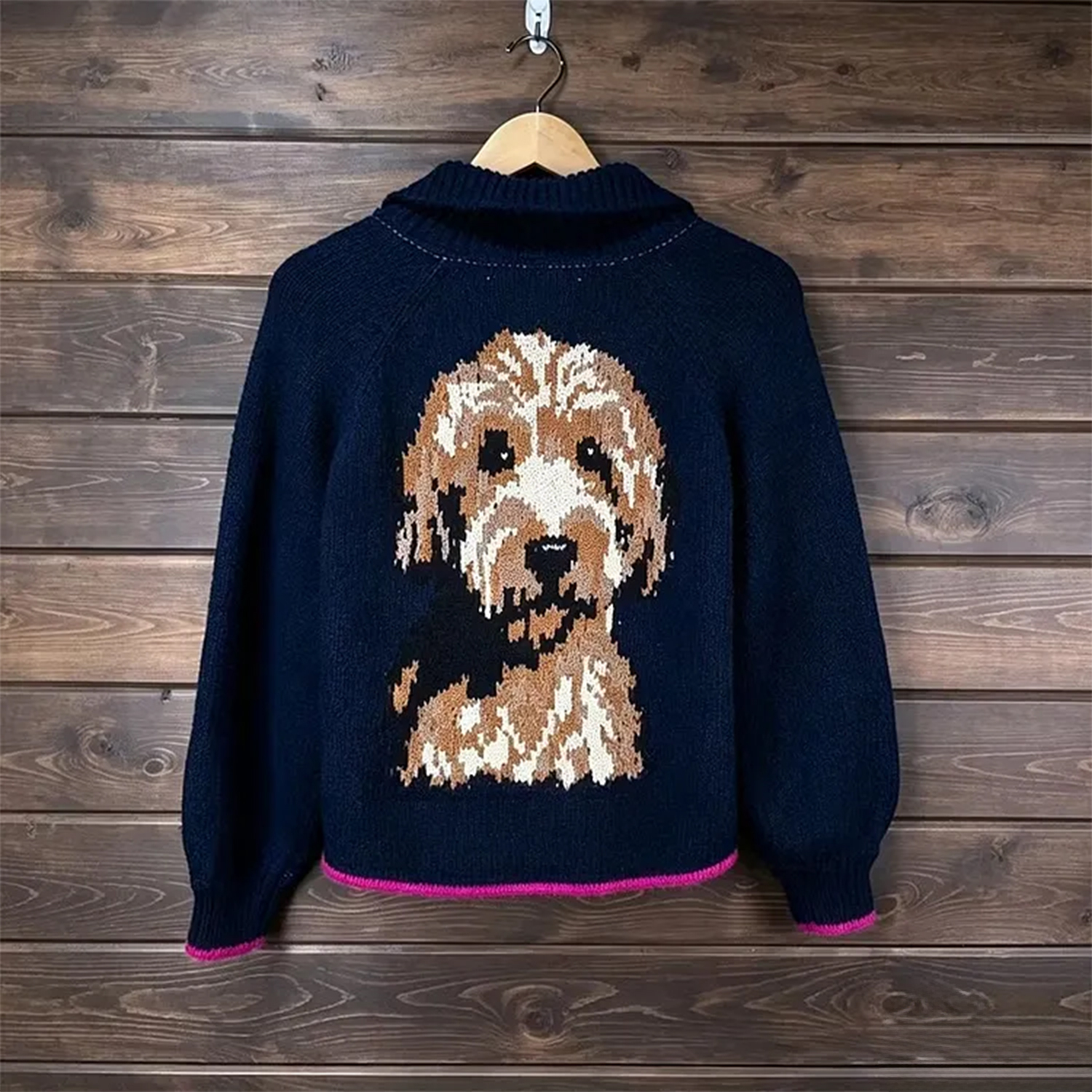【オーダーメイド】愛犬・愛猫ポートレート ニットカーディガン ｜世界に一つだけのペット似顔絵セーター