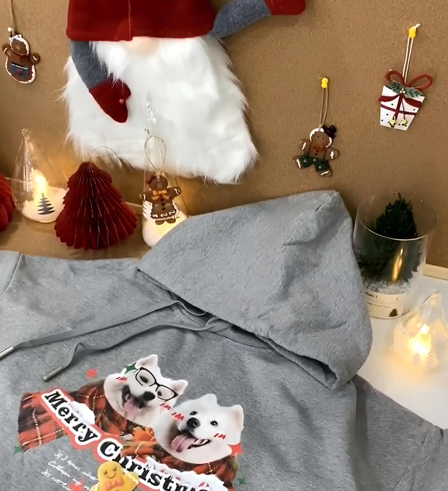 ペットの写真を入れた T シャツ、スウェットシャツ、パーカーのカスタマイズされたクリスマス コレクション-welikecustom-MJ
