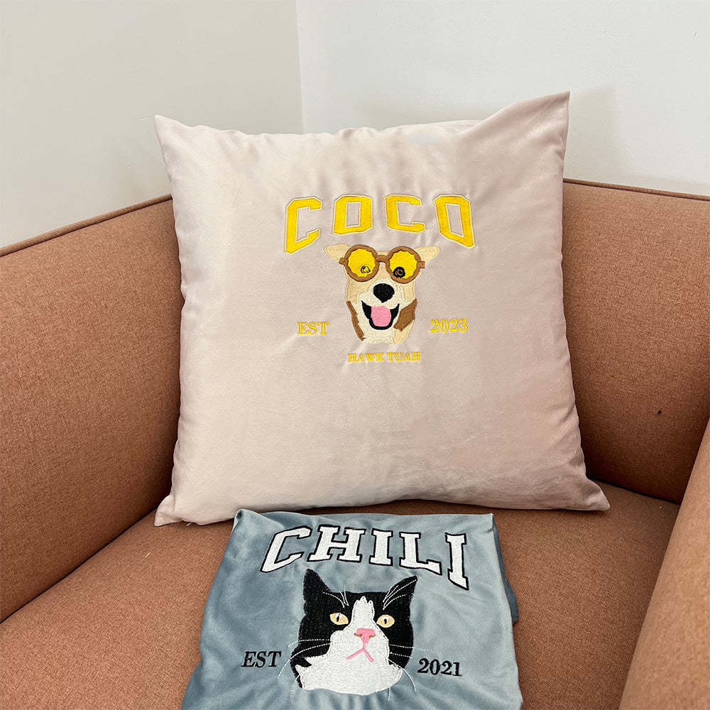 オーダーメイドのペット写真刺繡枕-welikecustom-MJ