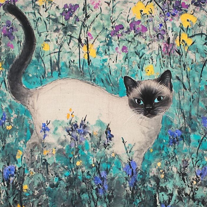 中国水墨画風のカスタムペットポートレート-welikecustom-MJ