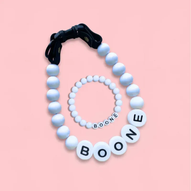 ペット名ビーズネームカラー - 同デザインブレスレット無料付属-welikecustom-MJ