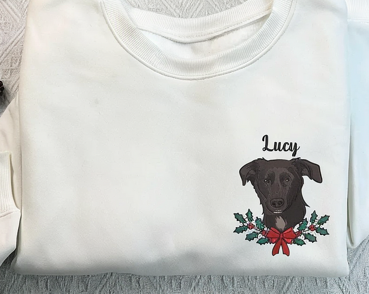 カスタムペット刺繡クリスマスレイ名前シリーズTシャツ、トレーナー、パーカ-welikecustom-MJ