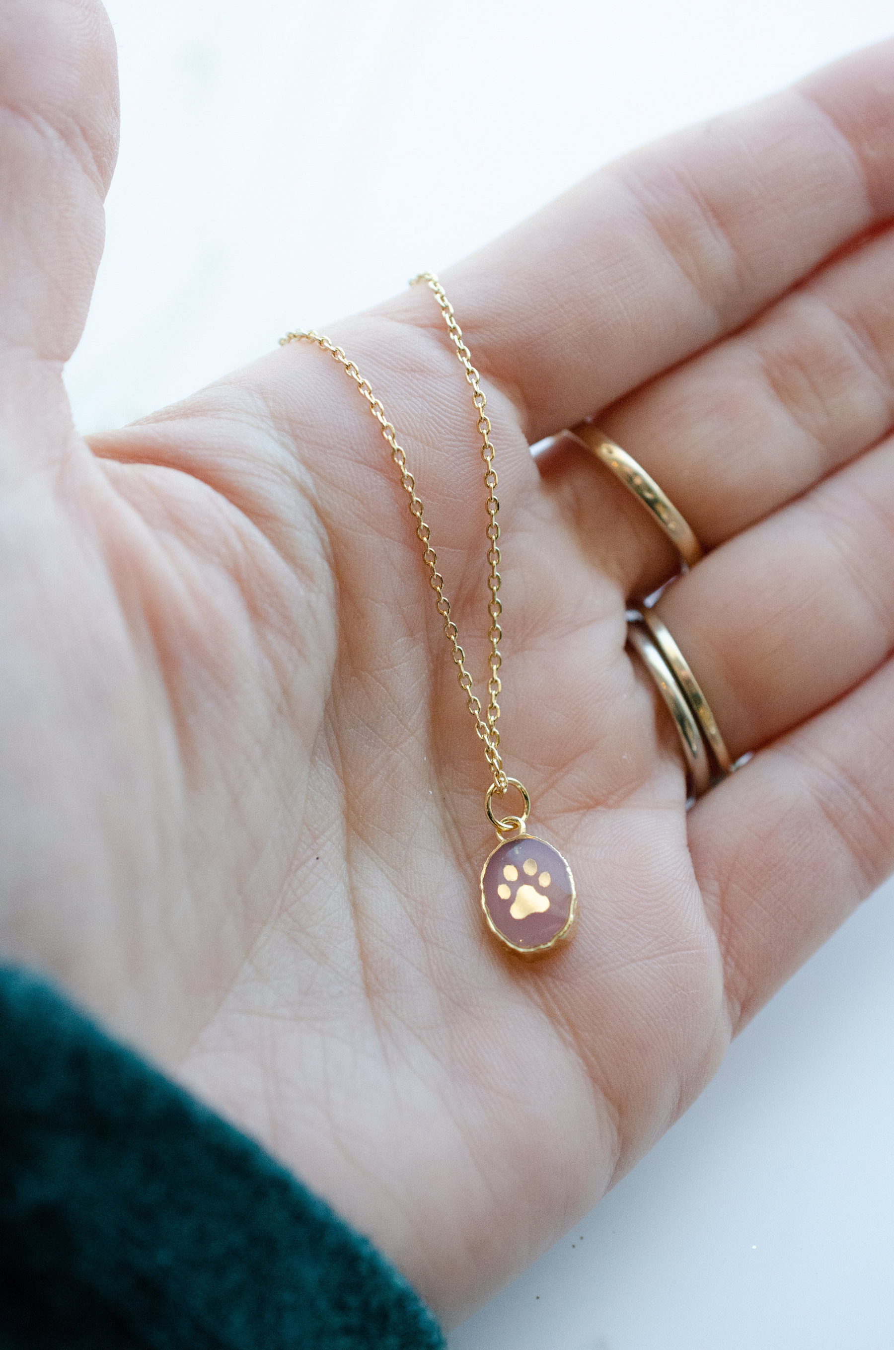 足跡ネックレス、犬のママネックレス、犬好きネックレス-welikecustom-MJ