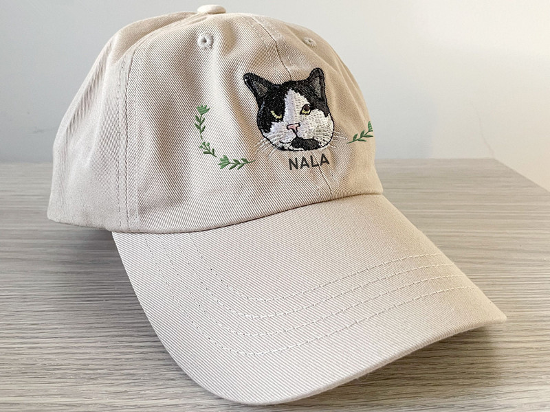 ペットの写真を使用したカスタム刺繍ペット帽子パーソナライズ