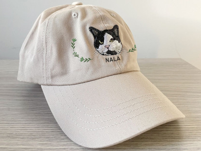 ペットの写真を使用したカスタム刺繍ペット帽子パーソナライズ