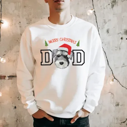 「Pet Mom and Pet Dad」のためのカスタムクリスマスペットフェイス刺繍スウェットシャツパーカー-welikecustom-MJ