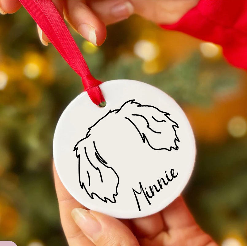 パーソナライズされた犬の耳のカスタムセラミックオーナメント-welikecustom-MJ