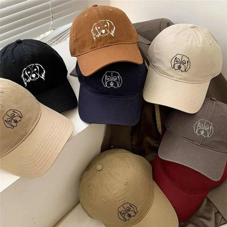 ペットの写真を使用したカスタム刺繍ペット帽子パーソナライズされた犬用帽子