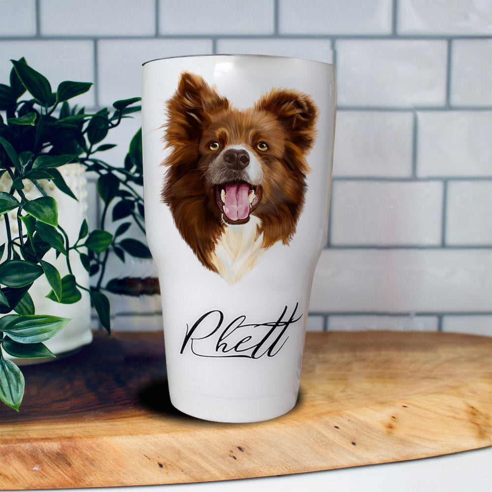 手描きスタイルのカスタムペット写真入りセラミックマグ-welikecustom-MJ