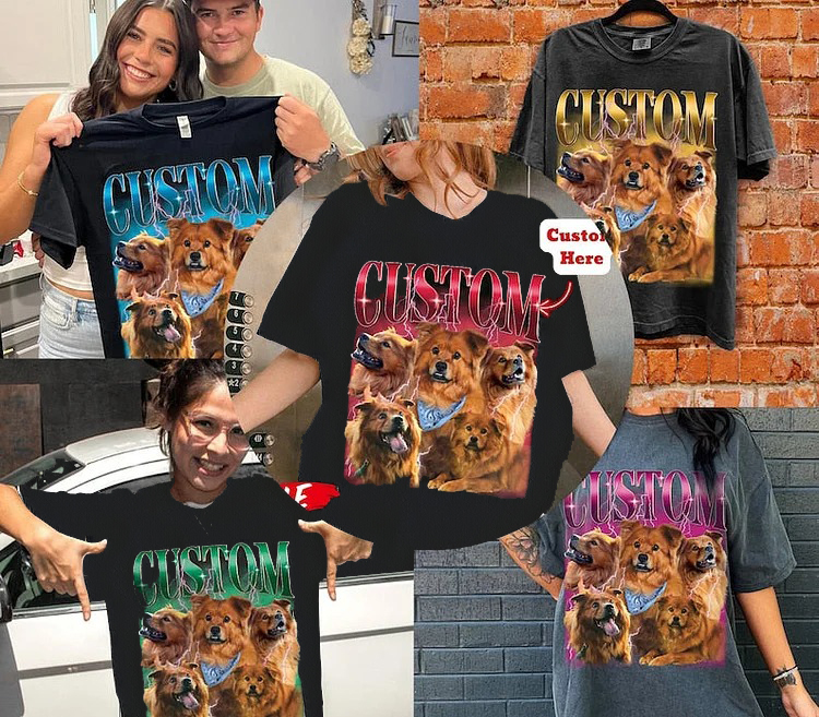 ペット愛好家のためのカスタムフォトヴィンテージTシャツ-welikecustom-MJ