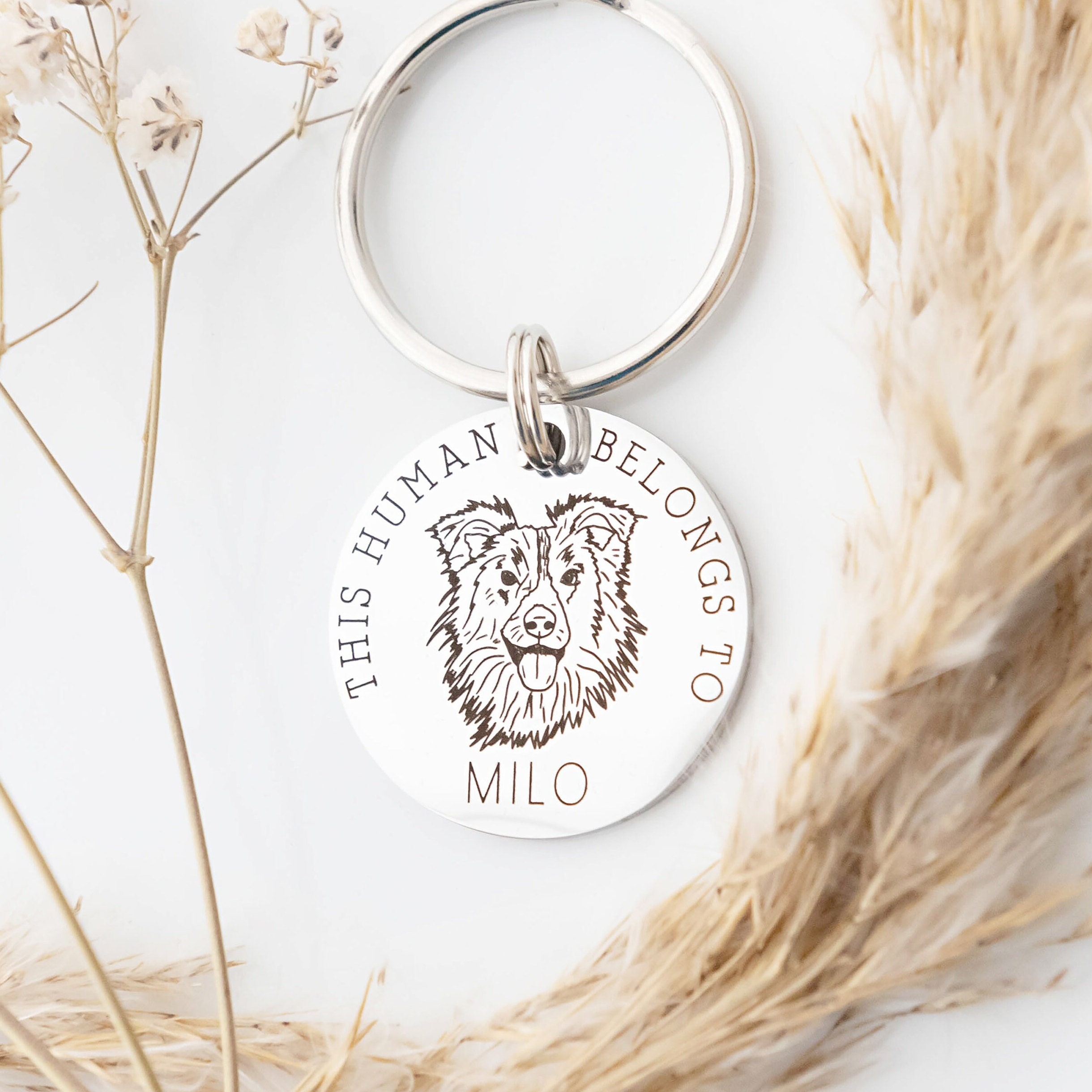 この人間の所有物、パーソナライズされたペットキーホルダー-welikecustom-MJ