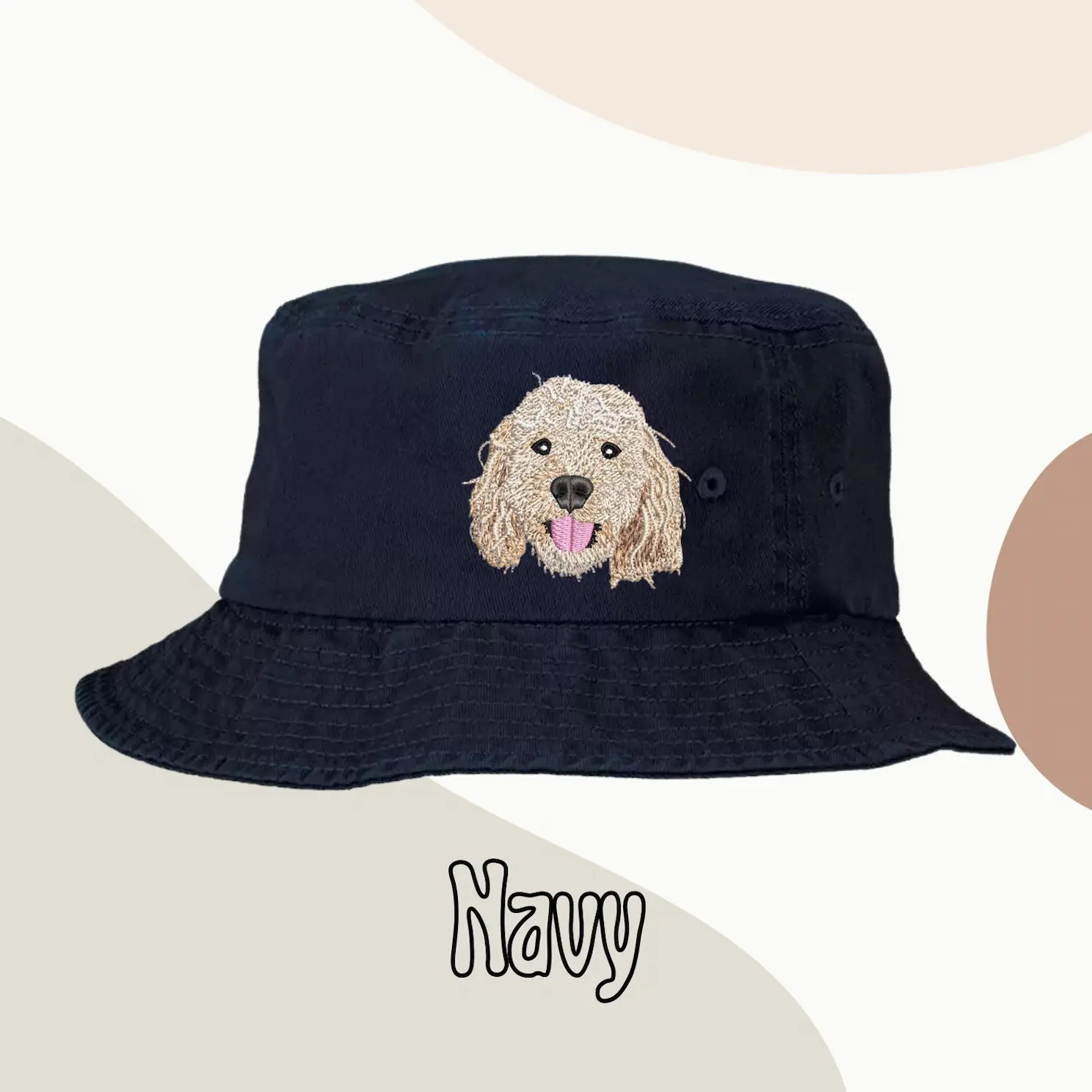 カスタムペット刺繍バケットハット