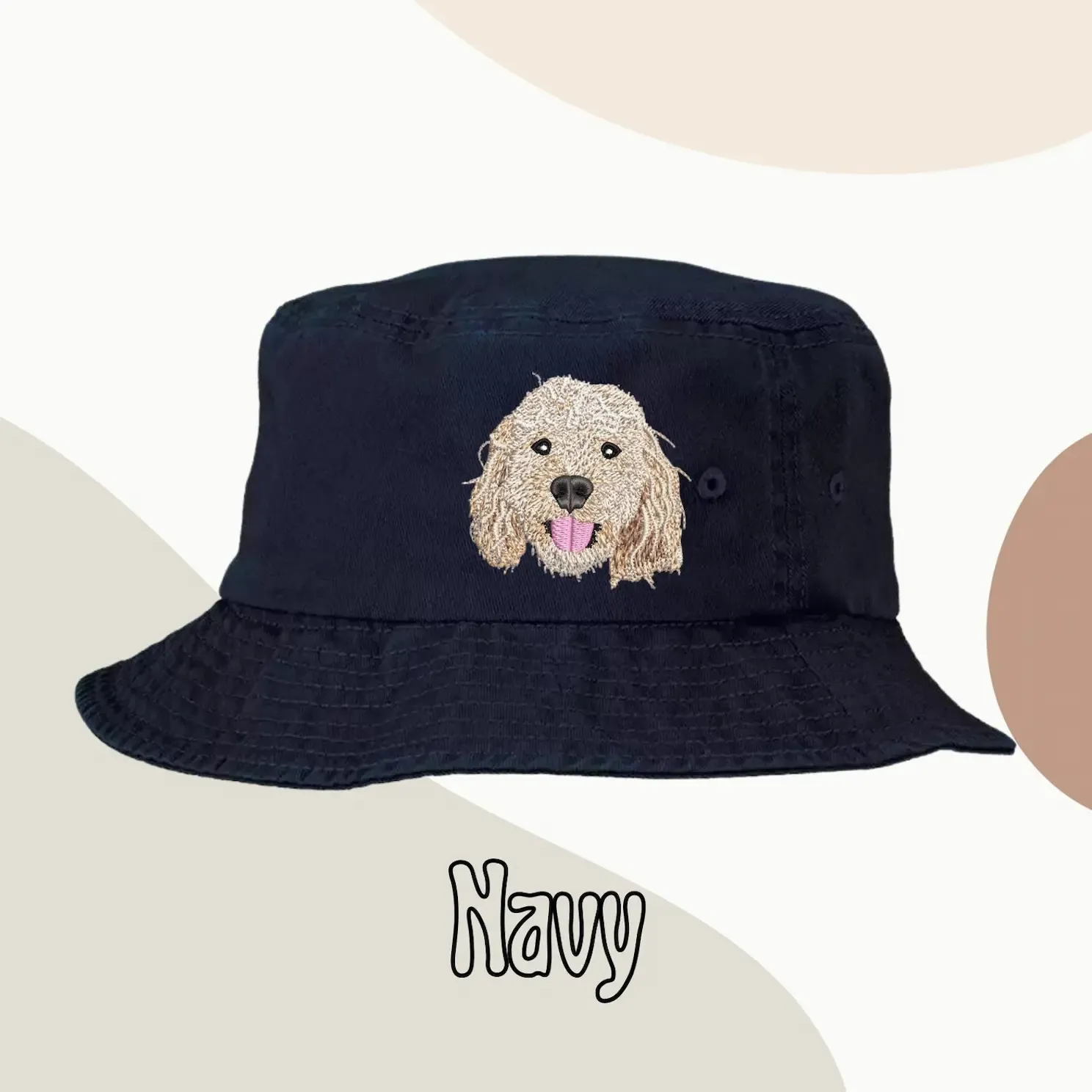 カスタムペット刺繍バケットハット