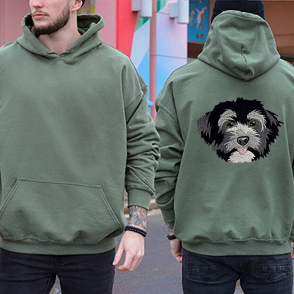 カスタム刺繍ペットポートレートパーカー、スウェットシャツの背面に刺繍ペットポートレート-welikecustom-MJ