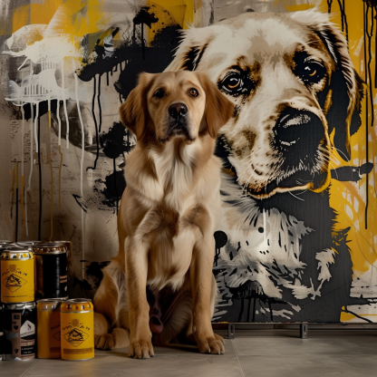 グラフィティ - 黒白インクドットキャンバス-welikecustom-MJ