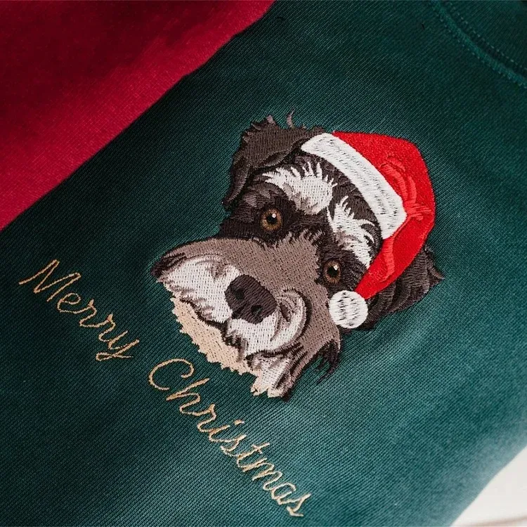 カスタム刺繍ペットポートレートクリスマスセータートレーナーパーカーTシャツクリスマスギフト-welikecustom-MJ