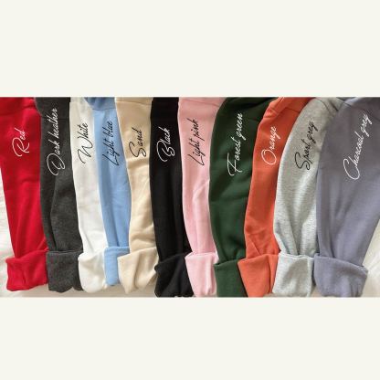 パーソナライズされたハートとパズル、ローマ数字の刺繍入りお揃いのカップルスウェットシャツ-welikecustom-MJ