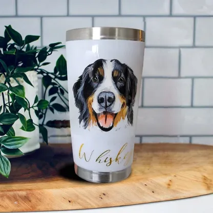 手描きスタイルのカスタムペット写真入りセラミックマグ-welikecustom-MJ