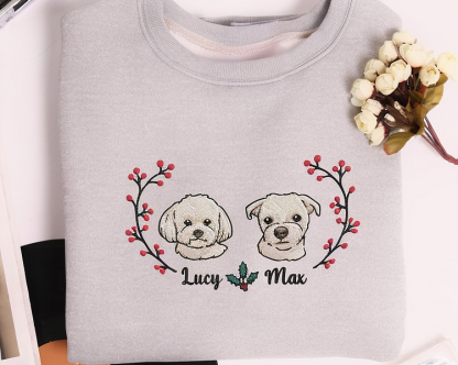 カスタムペット刺繡クリスマスレイ名前シリーズTシャツ、トレーナー、パーカ-welikecustom-MJ