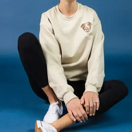 ペットの顔刺繍スウェット、Tシャツ、パーカー