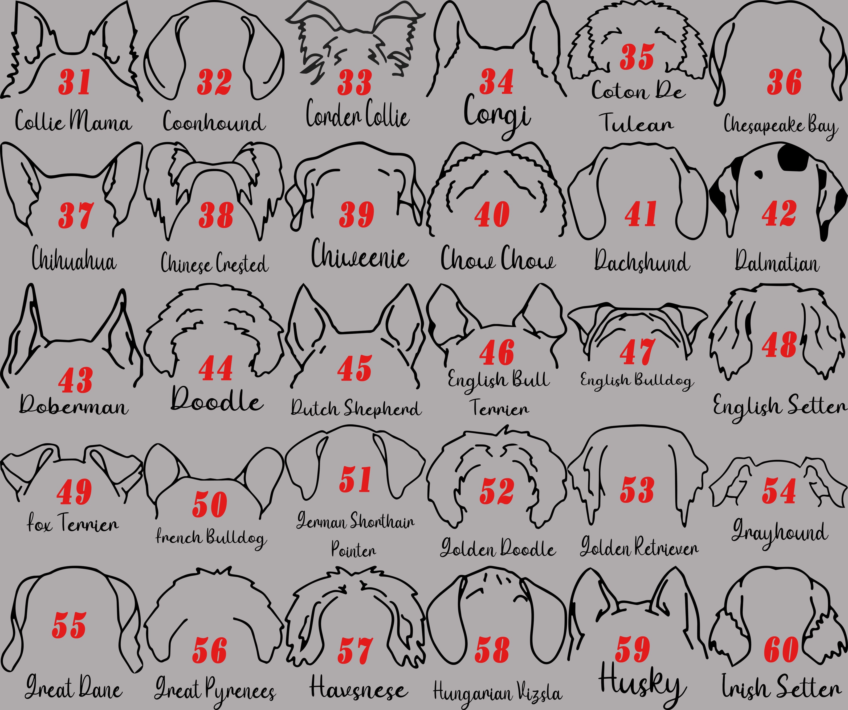 パーソナライズされた犬の耳のカスタムセラミックオーナメント-welikecustom-MJ