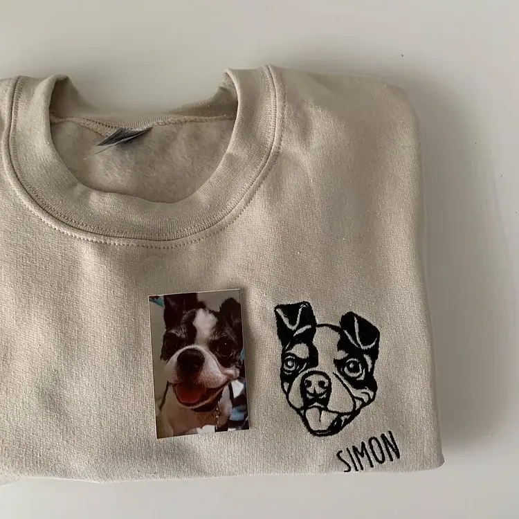 ペットの顔刺繍スウェット、Tシャツ、パーカー – welikecustom