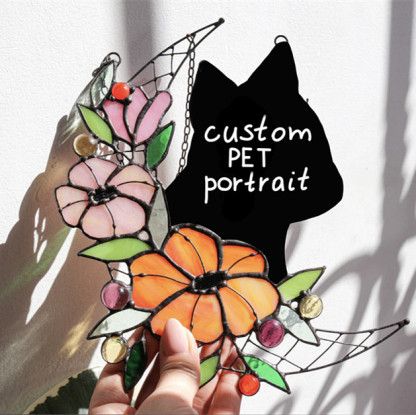 カスタムペットポートレート犬猫染色アクリルサンキャッチャー装飾-welikecustom-MJ