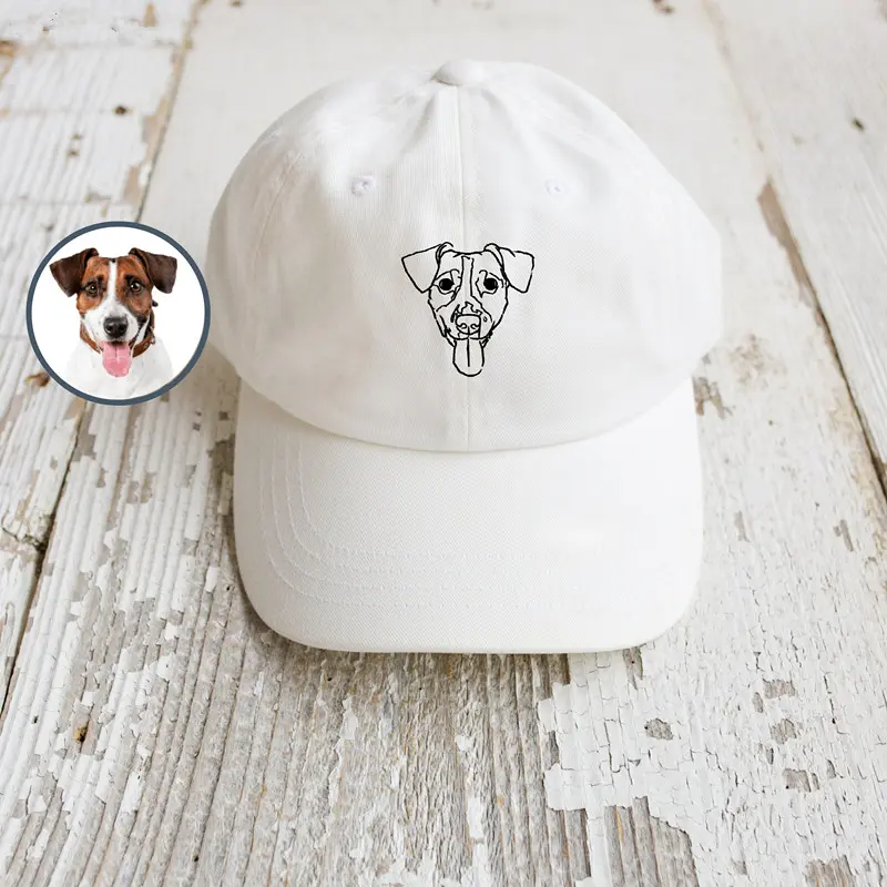 ペットの写真を使用したカスタム刺繍帽子パーソナライズされた犬用帽子