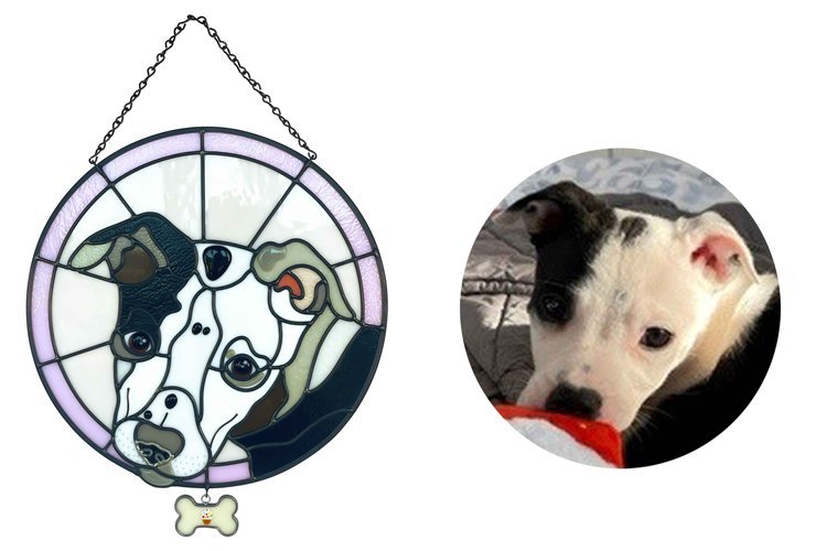 カスタムペットポートレート犬猫染色アクリルサンキャッチャー装飾-welikecustom-MJ