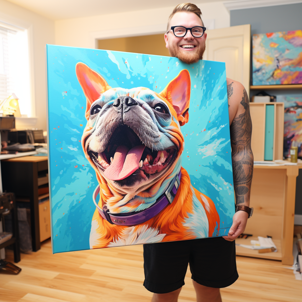 キュービズムキャンバス、カスタムキャンバスウォールアートペットポートレート、パーソナライズされた犬のキャンバスウォールアート-welikecustom-MJ