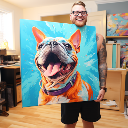 キュービズムキャンバス、カスタムキャンバスウォールアートペットポートレート、パーソナライズされた犬のキャンバスウォールアート-welikecustom-MJ